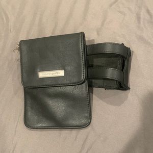 Smarter Garter, black, leather purse bag